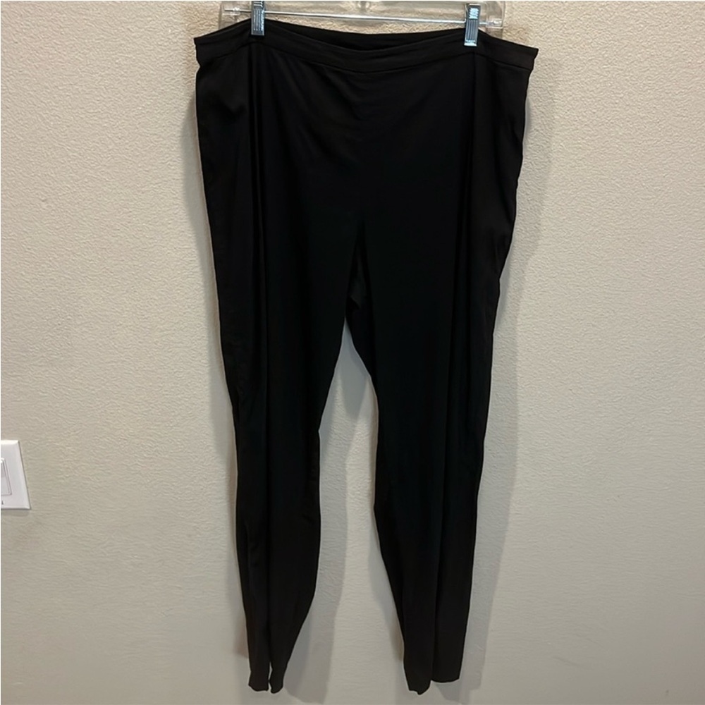Eileen Fisher Linen Black Straight Leg Pants - Picture 2 of 11